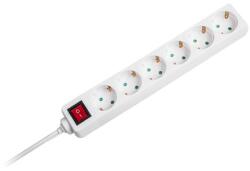 V-TAC Prelungitor cu 6 prize și întrerupător, 1.5 m, 3G1.5 mm2, IP20, alb, V-TAC VT-1116 (SKU-8768)