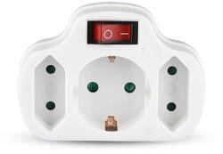 V-TAC Adaptor cu 3 prize și întrerupător, 16A/3500W, V-TAC SKU-8806 (SKU-8806)