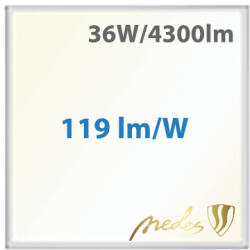 NEDES LED panel (595 x 595 mm) 36W - természetes fehér, 119+lm/W, UGR (PL122)