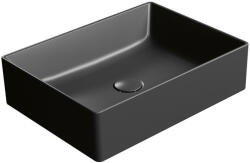 SAPHO GSI Kube X pultra tehető szögletes kerámia mosdó 50x37 cm, matt fekete 942926 (942926)