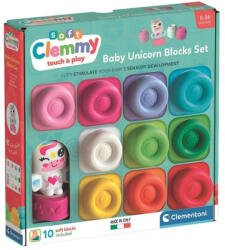 Clementoni Soft Clemmy Baby Unikornis puha építőkocka szett figurával (17630)