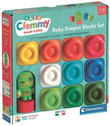Clementoni Soft Clemmy Baby Sárkány puha építőkocka szett figurával (17980)