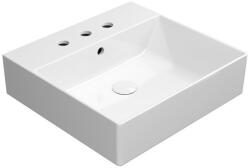 SAPHO GSI Kube X kerámia 50x47cm mosdó 3 csapfurattal és ExtraGlaze bevonattal, fehér 9430311 (9430311)
