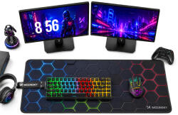 Wozinsky WPD-B800 Gamer Asztali Egérpad - 800 x 300 mm - Vízálló, Mintás - Fekete (WPD-B800)