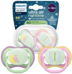 Philips Avent Ultra Air Suzetă ortodontică de noapte 6-18 luni - 2 bucăți