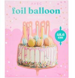 Avec Torta Gyertyákkal. Fólia Lufi Fotónyomtatással. 48, 6 cm