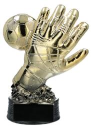  Sport figura resin R008/G labdarúgás, kapus kesztyű arany, fekete talpon, 12, 5cm magas