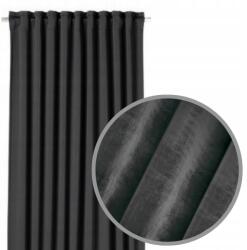 KOMA Velvet függöny békák szalag alagút 140x250 grafit vastag prémium függöny (Zasłona Okienna Dekoracyjna)