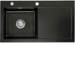 systemceram beép. mosogató Mera 90 900 x 510 mm jobbos cseppt. Nigra exc (SCH-113523590)