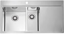 Solido 2D mosogató Pure QC 60 nemesacél csepegtető jobb QuickClose szelep (SCH-113520918)