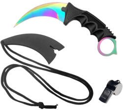 Depox Cutit tip karambit DEPOX®, Fade Counter, cu teaca si snur, fluier salvare cadou (1399)