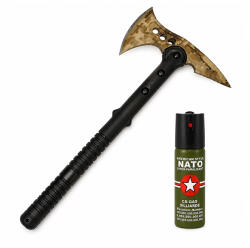 Depox Set topor survivor si spray paralizant NATO, propulsie jet DEPOX®, 39 cm/60 ml (1371)