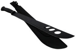 DEPOX Maceta de vanatoare DEPOX®, Survival Instinct, 58 cm, otel inoxidabil, negru, teaca inclusa (1415)