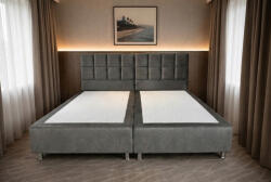 INFINIZA Szállodai Springbox Szürke Ágykeret(BFV 27 Szín) - Kárpitozott Boxspring 160x200 cm