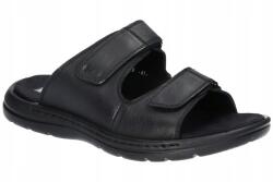 American Club CY149 Robusztus Tépőzáras Férfi Bőr Flip-flop Papucs Fekete 45 (CY149)