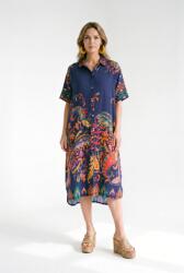 SHOPIKA Rochie camasa din vascoza cu imprimeu paisley multicolor, bleumarin Talie unica