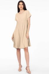 Pierino Rochie A line bej din in mercerizat si vascoza S/M