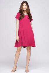 Pierino Rochie A line magenta din in mercerizat si vascoza usor creponat S/M