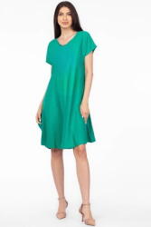 Pierino Rochie A line verde din in mercerizat si vascoza S/M