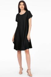 Pierino Rochie A line neagra din in mercerizat si vascoza usor creponat S/M