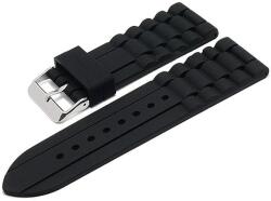  Curea Ceas Silicon Neagră Waterproof 18/20/22mm | Rezistentă la Apă | Cataramă Oțel (WZ5589)
