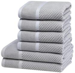 decoDoma Set de prosoape şi prosoape de baie din frotir MODENA gri, 6 buc Prosop