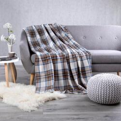 JAHU Pătură fleece CAROURI, maro, 150 x 200 cm Patura