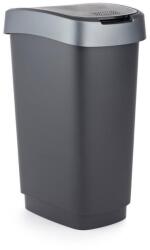 Rotho Coş de gunoi SWING TWIST, negru şi argintiu 25 l Cos de gunoi