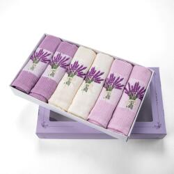 decoDoma Set prosoape bucătărie vafelă BUCHETE DE LEVĂNDULĂ 50 x 70 cm 6 buc