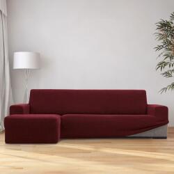 Nueva Textura Huse super elastice HARMONIA bordo canapea cu otoman stânga (l. 210 - 320 cm)