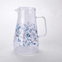 decoDoma Carafă din sticlă FLORI ALBASTRE 1450 ml