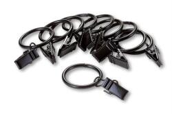 WOOLINE Set inele metalice pentru perdele cu cleme, negru, 10 buc