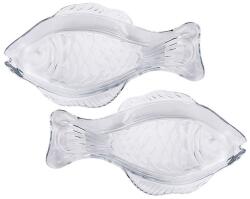decoDoma Set farfurii de sticlă PEŞTE 2 buc
