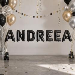 Flippy Baloane Folie Metalizate, Flippy, Set ANDREEA, Heliu sau Aer, Pai inclus, 40 cm, Negru (177593)