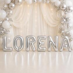 Flippy Baloane Folie Metalizate, Flippy, Set LORENA, Heliu sau Aer, Pai inclus, 40 cm, Argintiu (177676)