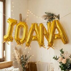 Flippy Baloane Folie Metalizate, Flippy, Set IOANA, Heliu sau Aer, Pai inclus, 40 cm, Auriu (177251)
