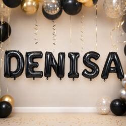 Flippy Baloane Folie Metalizate, Flippy, Set DENISA, Heliu sau Aer, Pai inclus, 40 cm, Negru (177607)