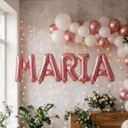 Flippy Baloane Folie Metalizate, Flippy, Set MARIA, Heliu sau Aer, Pai inclus, 40 cm, Rose Gold (177476)