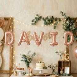 Flippy Baloane Folie Metalizate, Flippy, Set DAVID, Heliu sau Aer, Pai inclus, 40 cm, Rose Gold (177522)