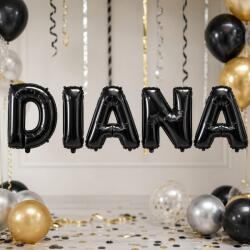 Flippy Baloane Folie Metalizate, Flippy, Set DIANA, Heliu sau Aer, Pai inclus, 40 cm, Negru (177598)
