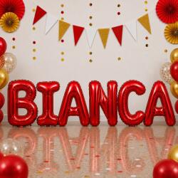 Flippy Baloane Folie Metalizate, Flippy, Set BIANCA, Heliu sau Aer, Pai inclus, 40 cm, Rosu (177631)