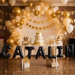 Flippy Baloane Folie Metalizate, Flippy, Set CATALIN, Heliu sau Aer, Pai inclus, 40 cm, Negru (177554)