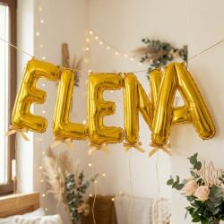 Flippy Baloane Folie Metalizate, Flippy, Set ELENA, Heliu sau Aer, Pai inclus, 40 cm, Auriu (177250)