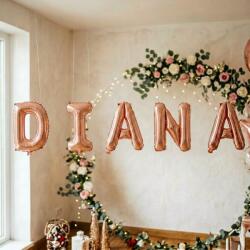 Flippy Baloane Folie Metalizate, Flippy, Set DIANA, Heliu sau Aer, Pai inclus, 40 cm, Rose Gold (177484)