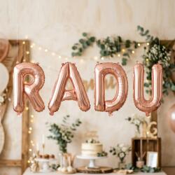 Flippy Baloane Folie Metalizate, Flippy, Set RADU, Heliu sau Aer, Pai inclus, 40 cm, Rose Gold (177519)