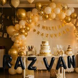 Flippy Baloane Folie Metalizate, Flippy, Set RAZVAN, Heliu sau Aer, Pai inclus, 40 cm, Negru (177556)