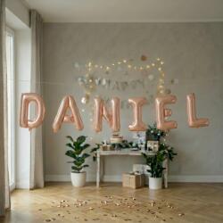 Flippy Baloane Folie Metalizate, Flippy, Set DANIEL, Heliu sau Aer, Pai inclus, 40 cm, Rose Gold (177510)