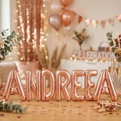 Flippy Baloane Folie Metalizate, Flippy, Set ANDREEA, Heliu sau Aer, Pai inclus, 40 cm, Rose Gold (177479)