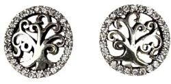 Flippy Cercei din Argint 925, Jolie Silver, Model Copacul Vieții în Cerc, cu Zirconii Albe, Finisaj Lucios, 1, 7 g, Argintiu (09342)