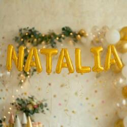 Flippy Baloane Folie Metalizate, Flippy, Set NATALIA, Heliu sau Aer, Pai inclus, 40 cm, Auriu (177270)
